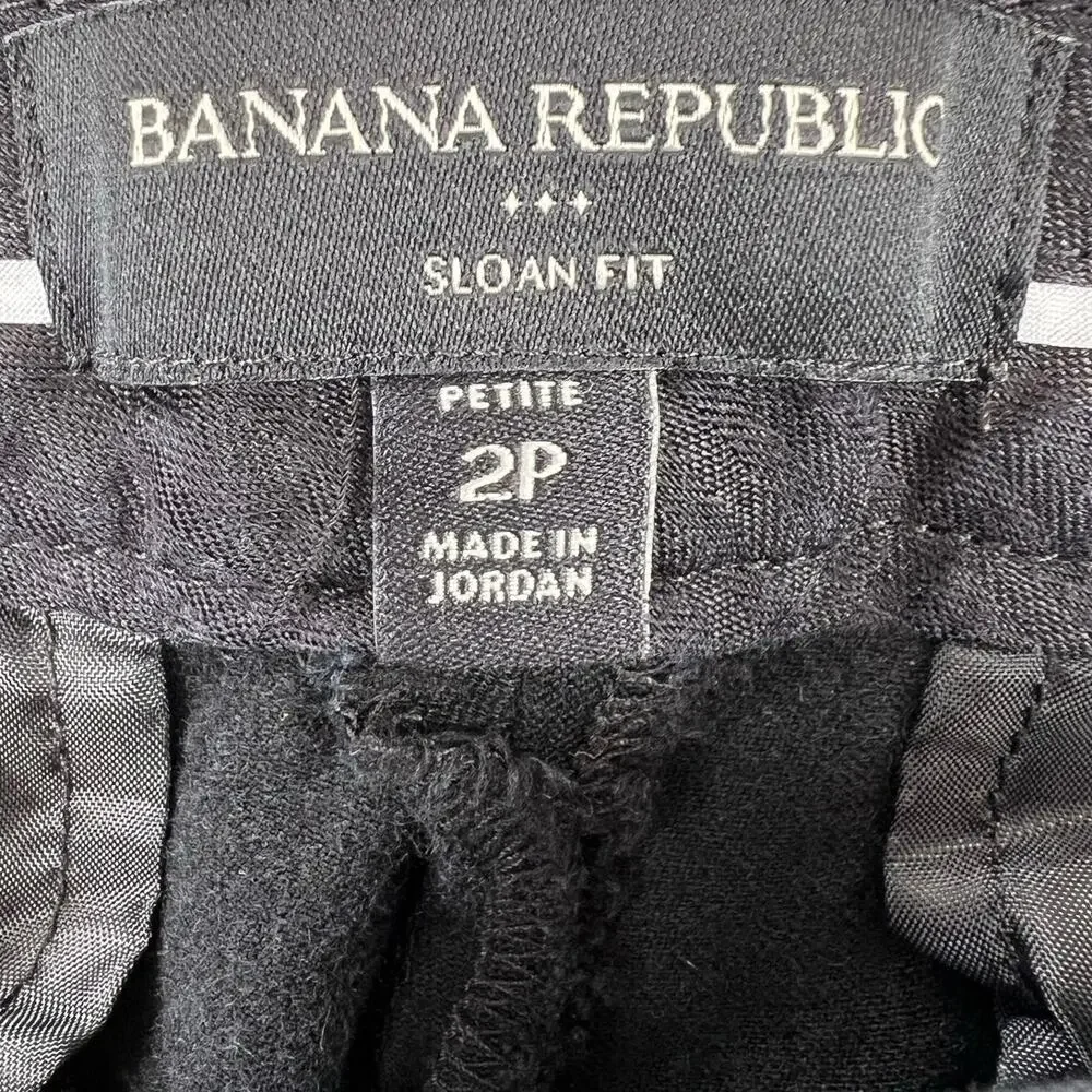 2 Pairs Banana Republic Sloan Fit Petite Pants Black and Navy Slim Ankle - 2P